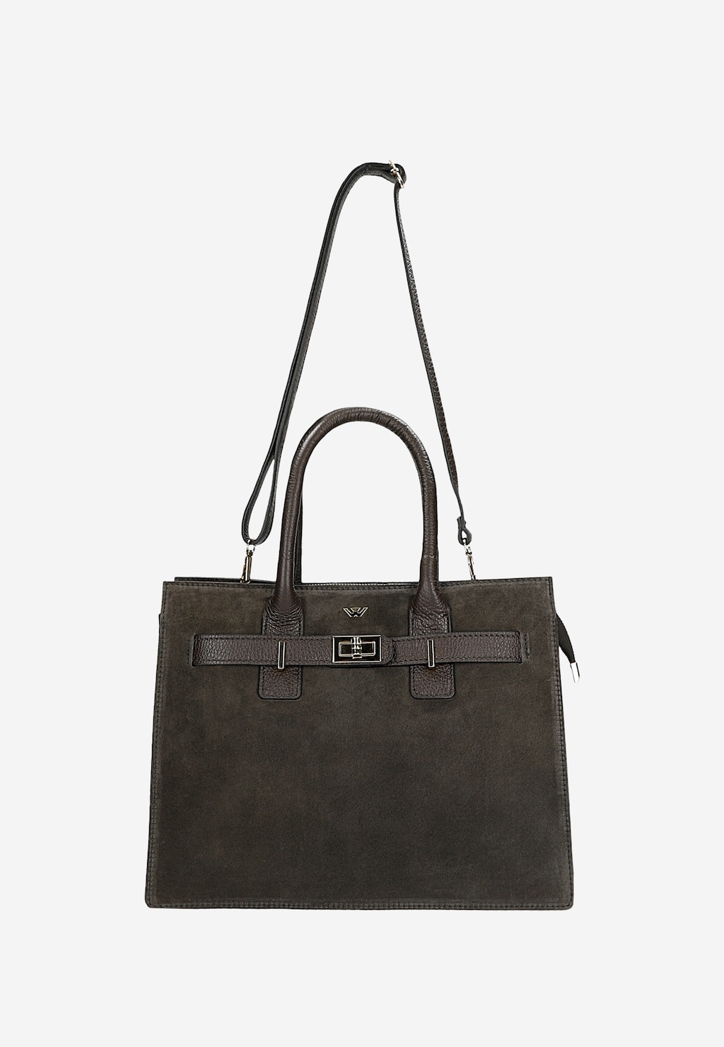 Ciemnobrązowy kuferek damski z łączonych skór 80449-72 Widok 4