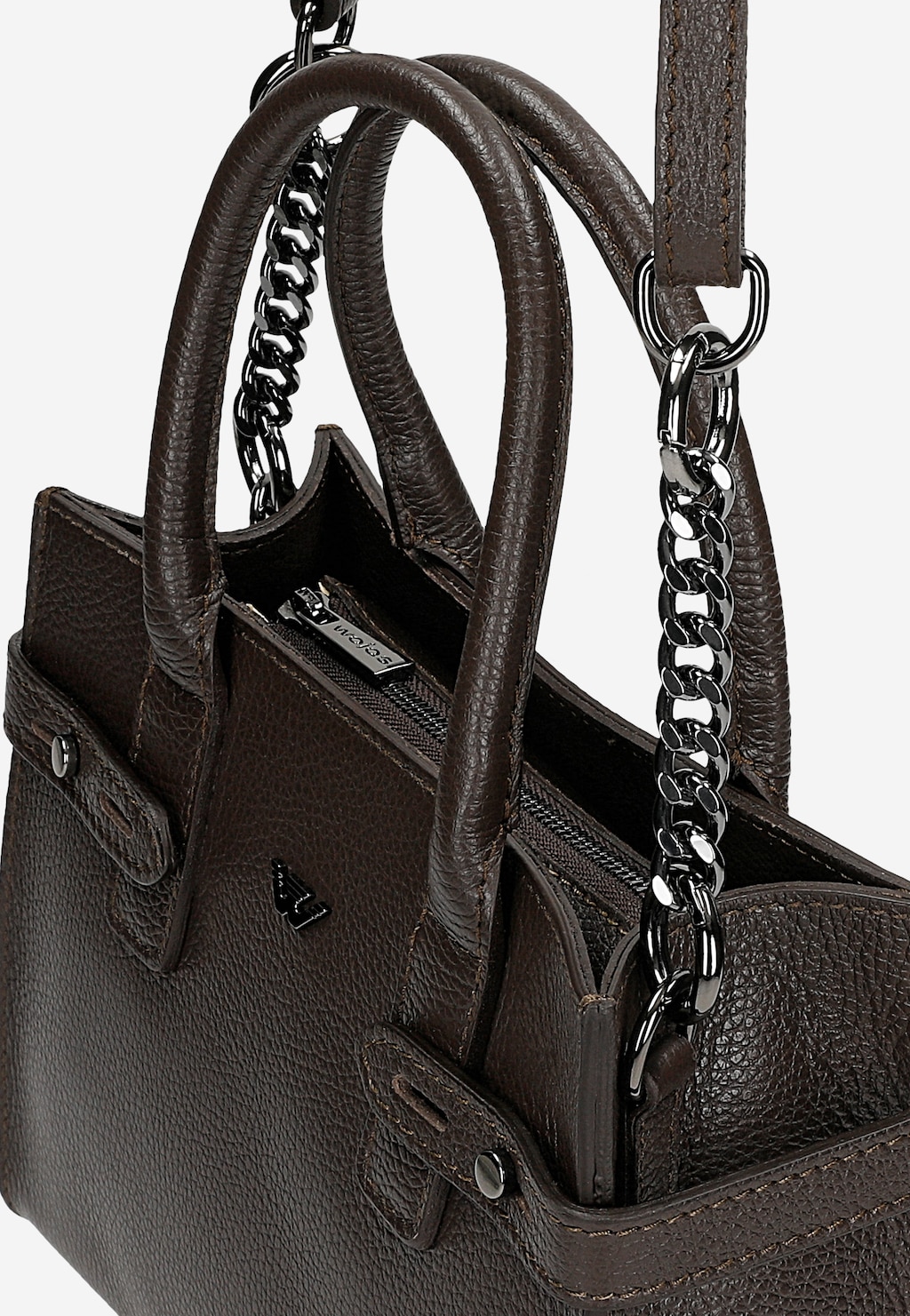 Brązowa czekoladowa torebka skórzana 80405-52 Widok 6