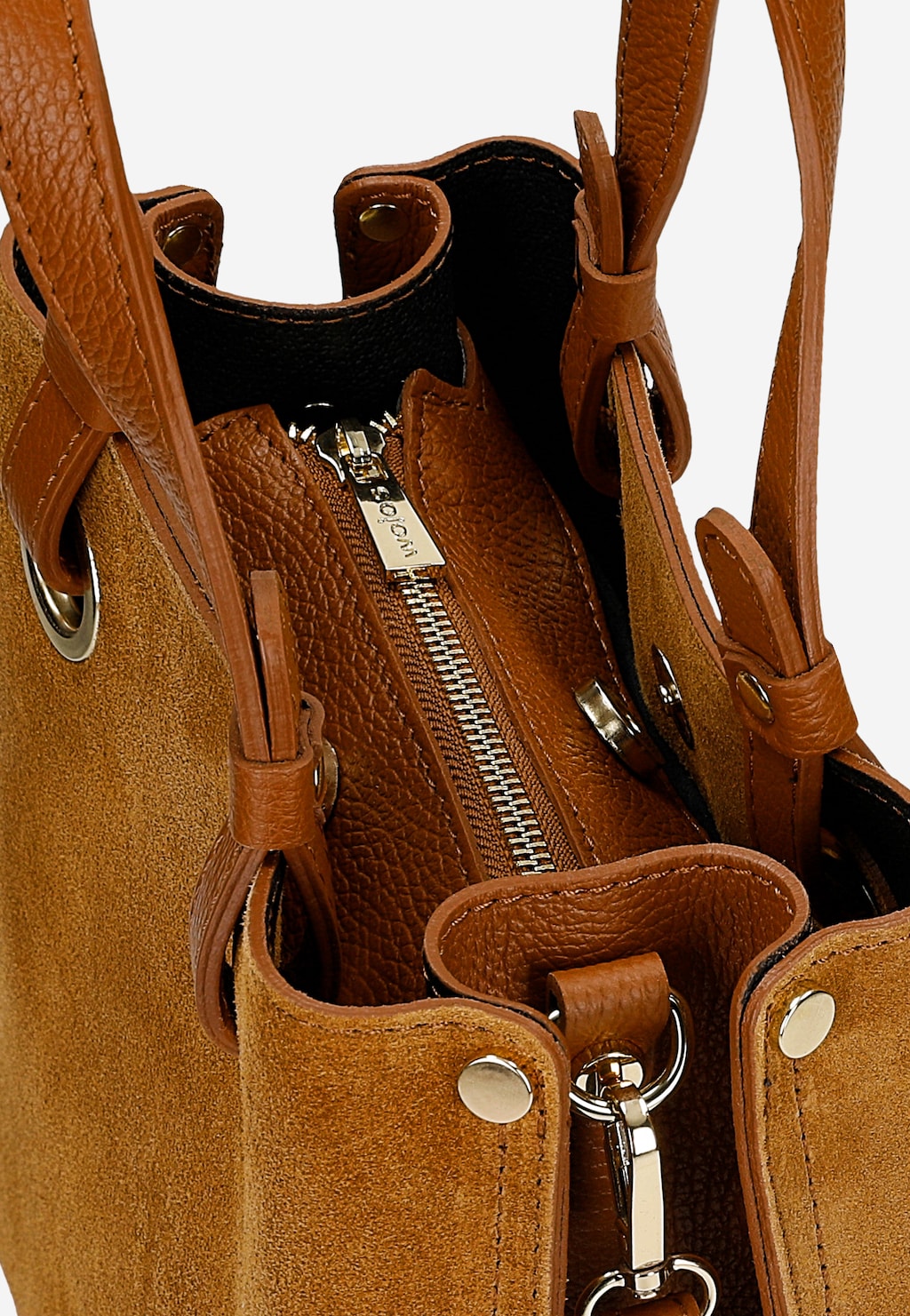 Jasnobrązowa torebka damska kuferek 80408-73 Widok 6