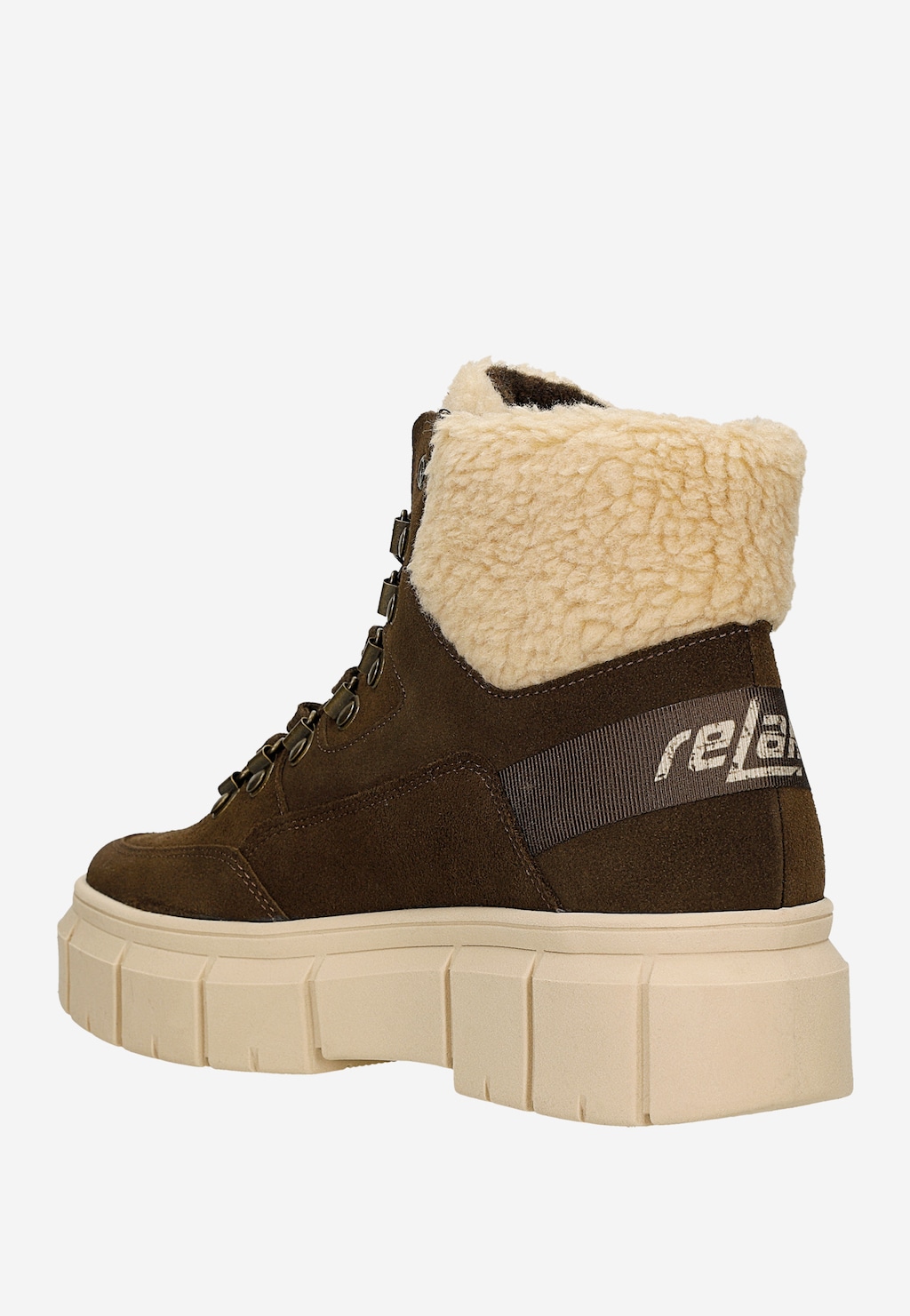 Brązowe czekoladowe trzewiki RELAKS z kożuszkiem R64003-62 Widok 3