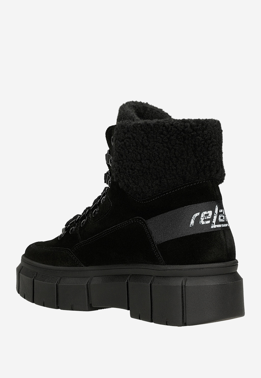 Czarne trzewiki damskie RELAKS z dwoiny welurowej R64003-81 Widok 3