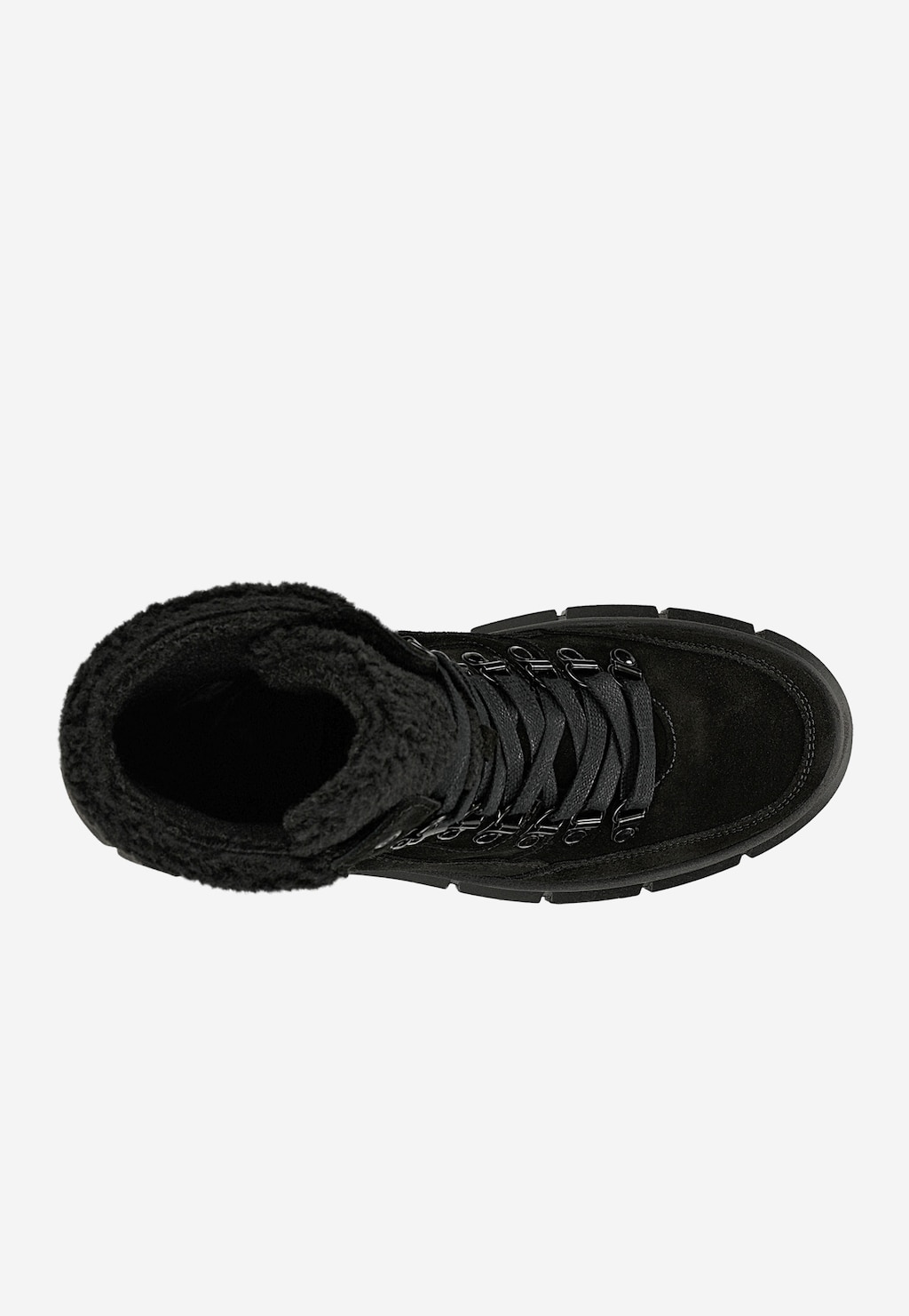 Czarne trzewiki damskie RELAKS z dwoiny welurowej R64003-81 Widok 4