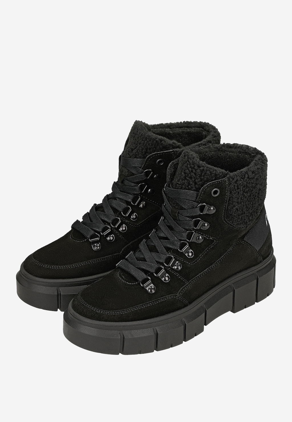 Czarne trzewiki damskie RELAKS z dwoiny welurowej R64003-81 Widok 7