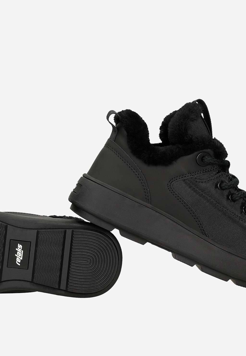 Czarne niskie śniegowce RELAKS R64012-11 Widok 6