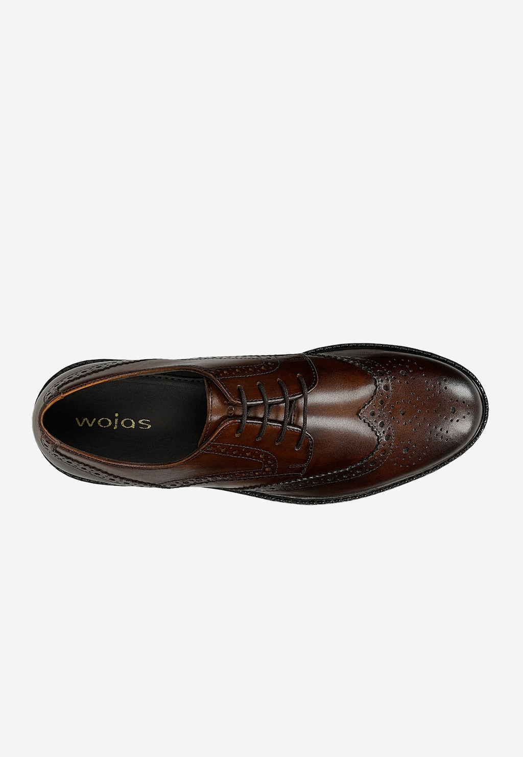 Brązowe skórzane półbuty męskie z brogowaniem 10278-53 Widok 4