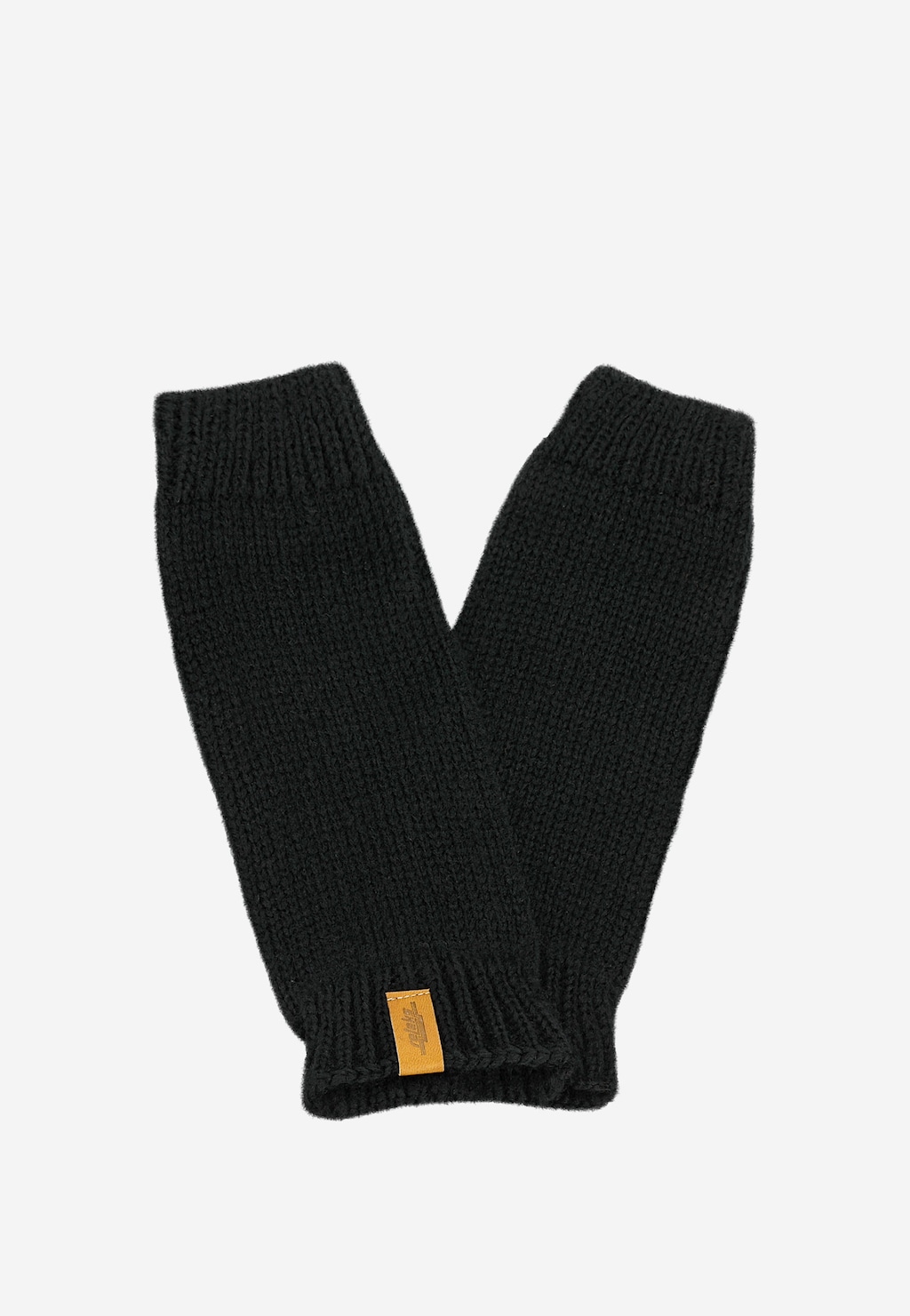 Czarne mitenki RELAKS z wełny merino i bawełny R95006-81 Widok 1