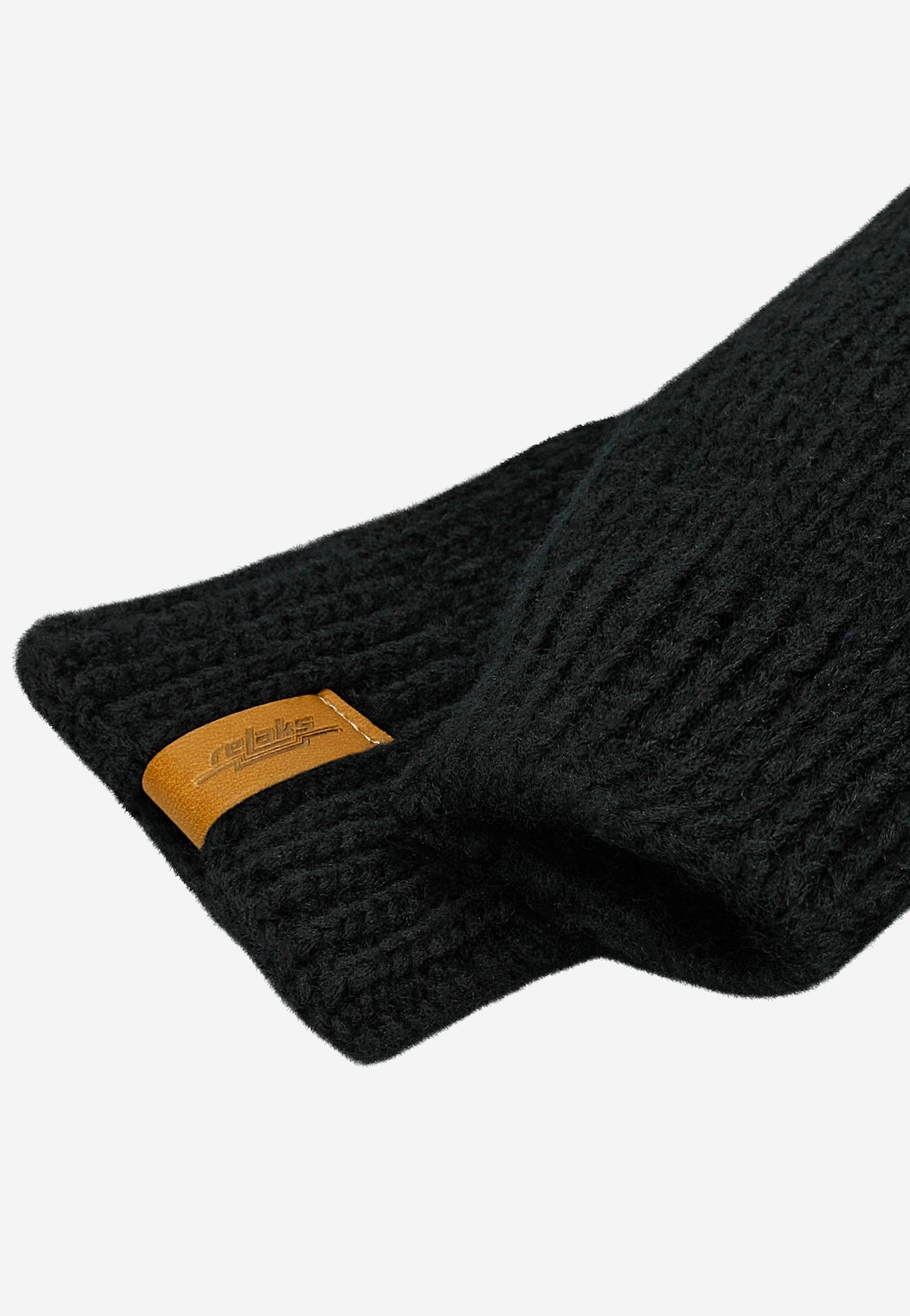 Czarne mitenki RELAKS z wełny merino i bawełny R95006-81 Widok 3