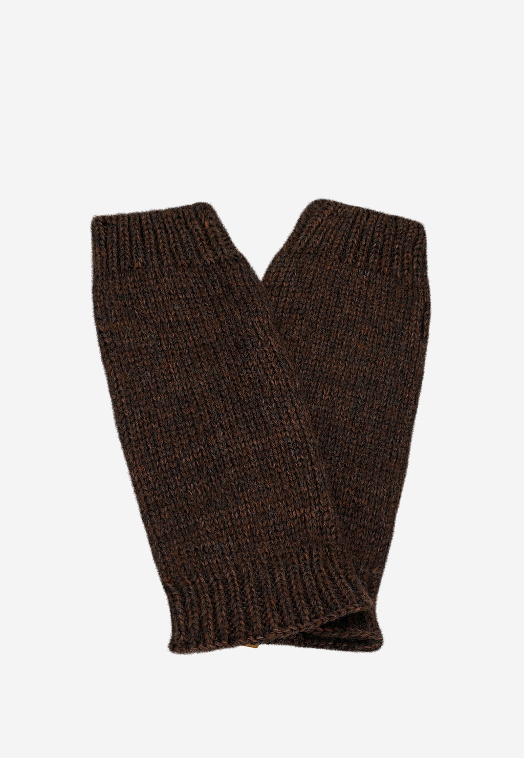 Brązowe czekoladowe mitenki damskie RELAKS z wełną merino i bawełną R95006-82 Widok 2