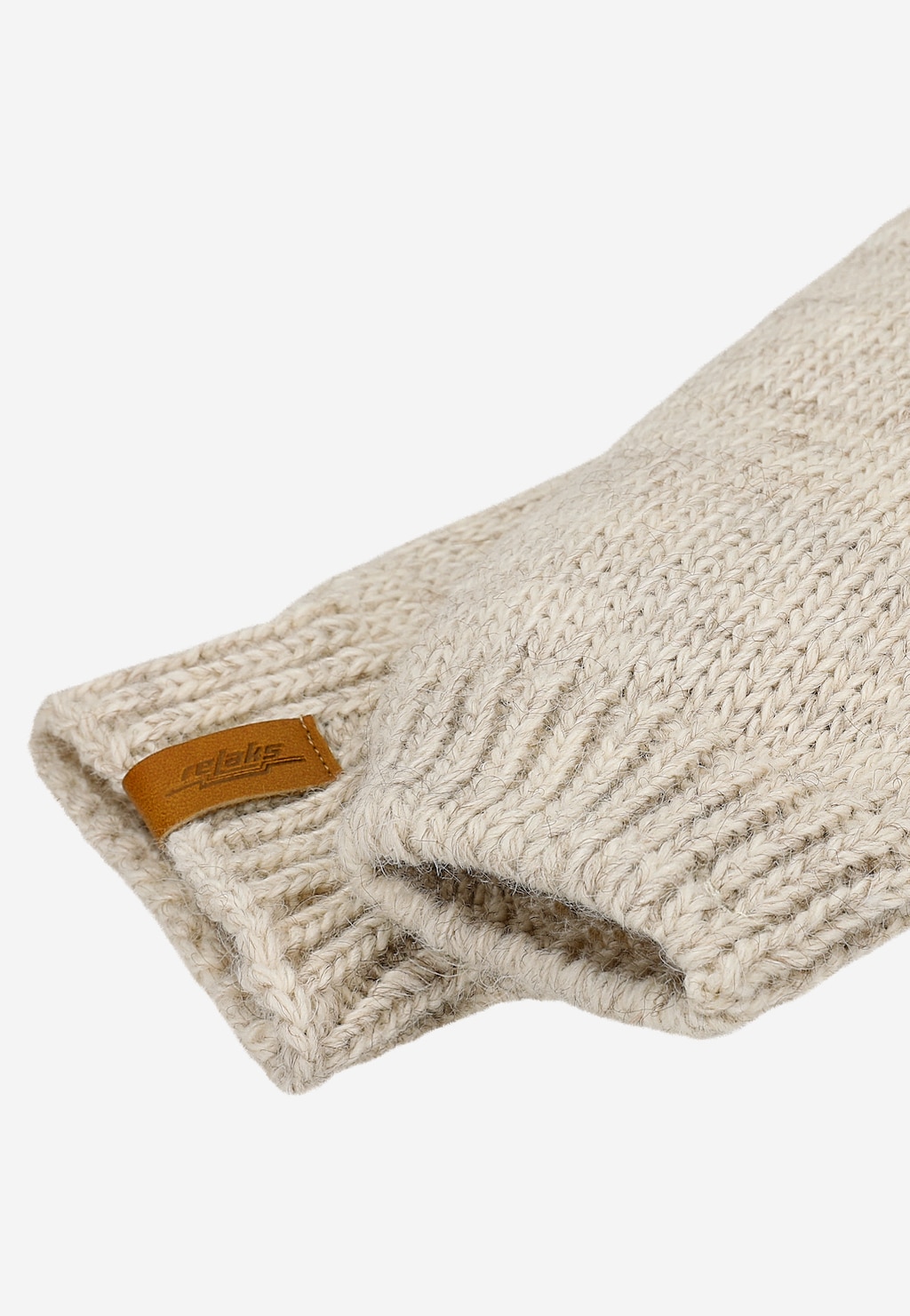 Beżowe rękawiczki damskie typu mitenki RELAKS R95007-84 Widok 3