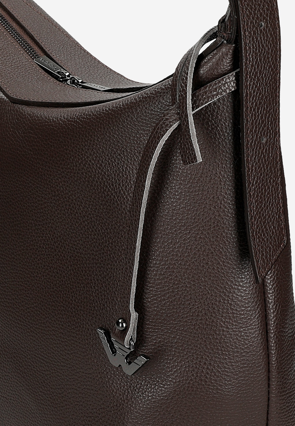 Ciemnobrązowa skórzana torebka damska 80445-52 Widok 6