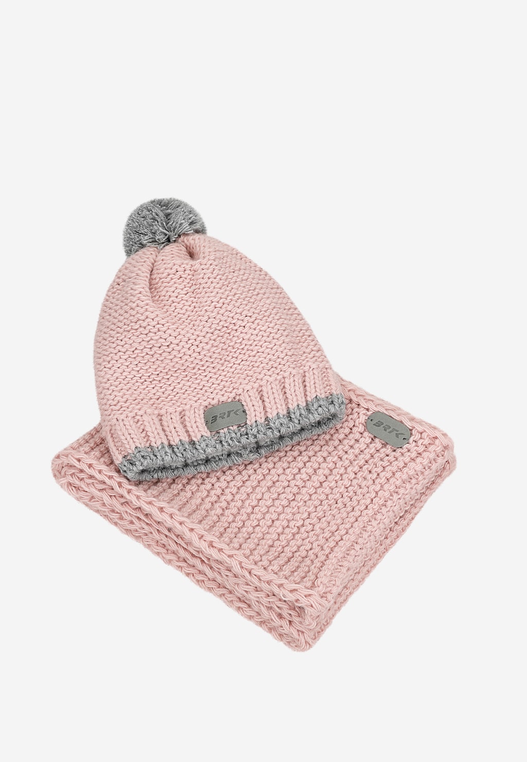 Růžová sada BARTEK pro holčičku čepice s reflexním bambulí + nákrčník Widok 5
