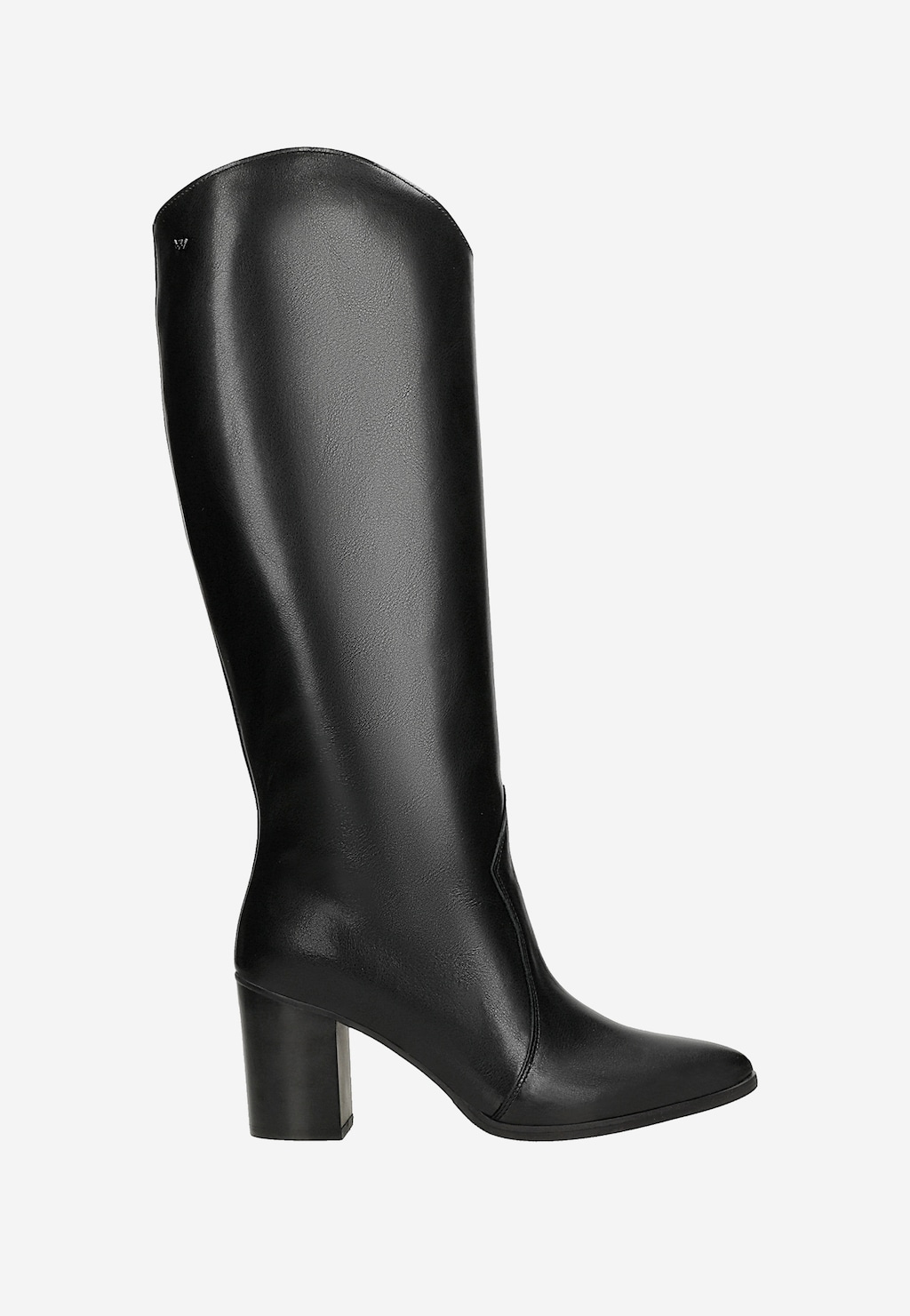 Czarne kozaki kowbojki ze skóry licowej 71151-51 Widok 1