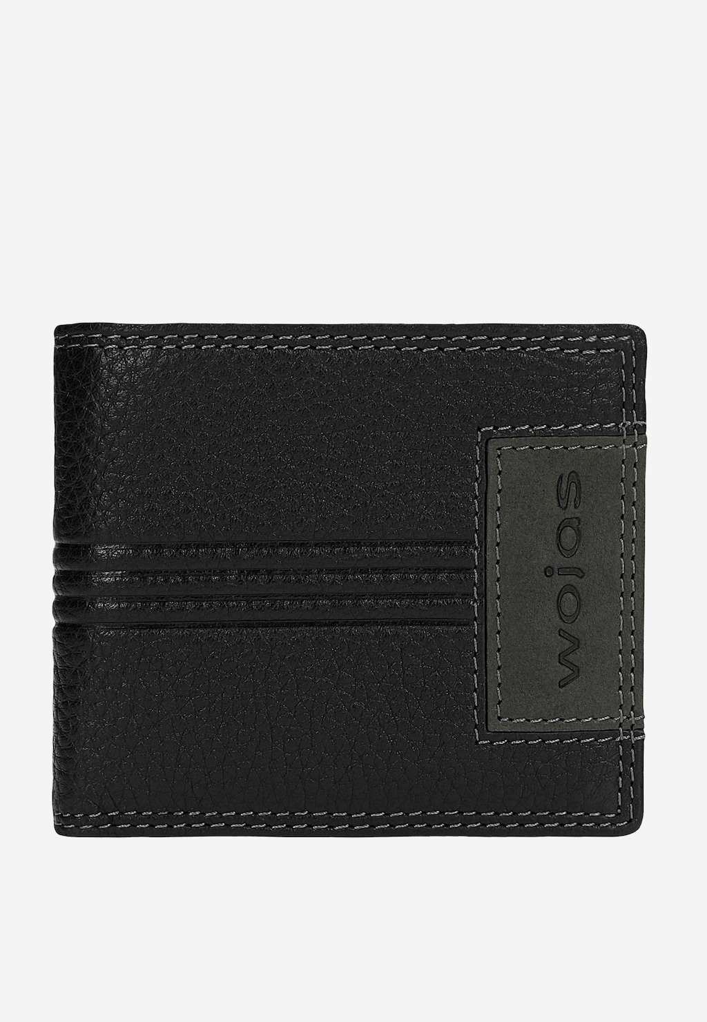 Czarny portfel męski z teksturowanej skóry 91120-51 Widok 1
