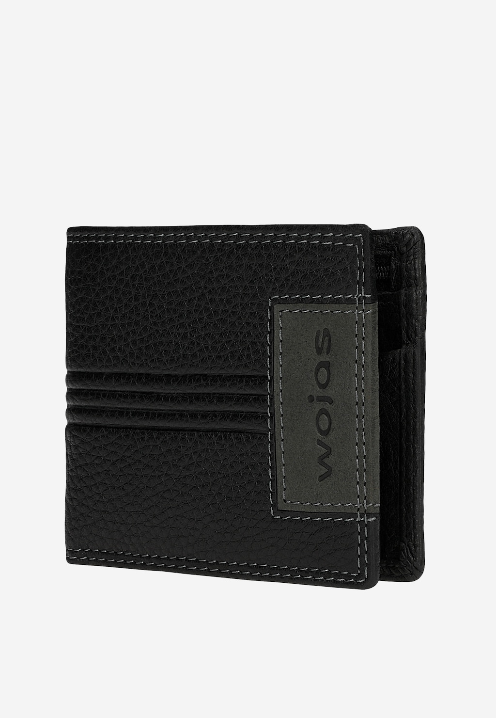 Czarny portfel męski z teksturowanej skóry 91120-51 Widok 2