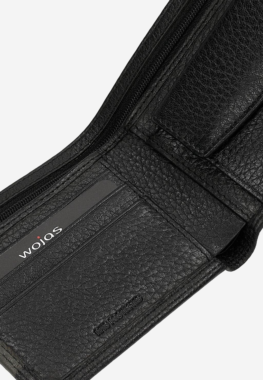 Czarny portfel męski z teksturowanej skóry 91120-51 Widok 6