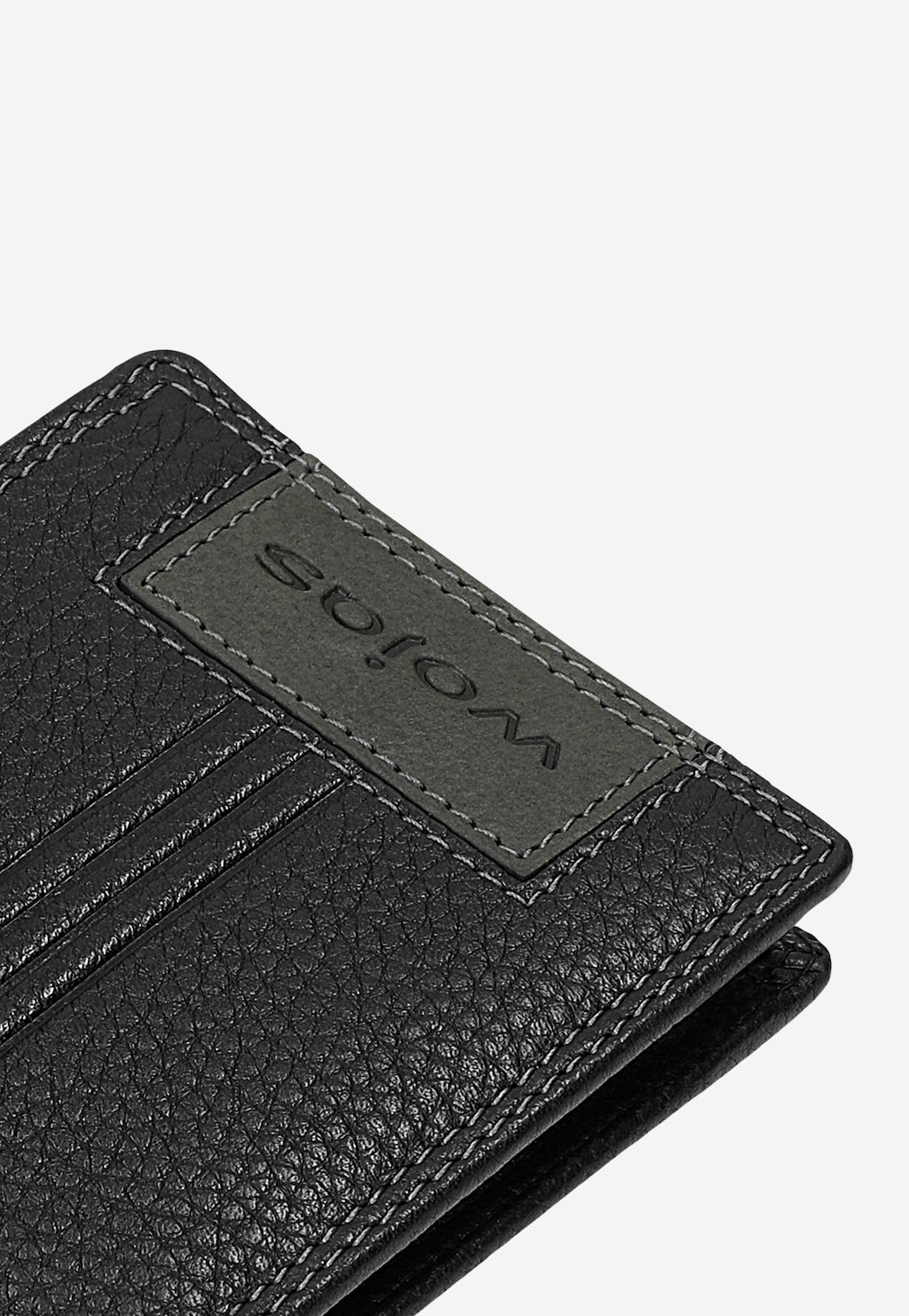 Czarny portfel męski z teksturowanej skóry 91120-51 Widok 7