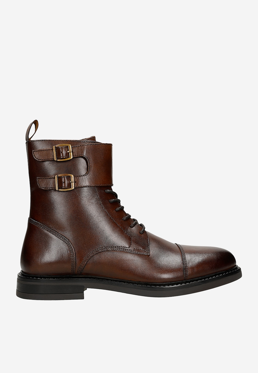 Brązowe skórzane trzewiki męskie 24139-53 Widok 1