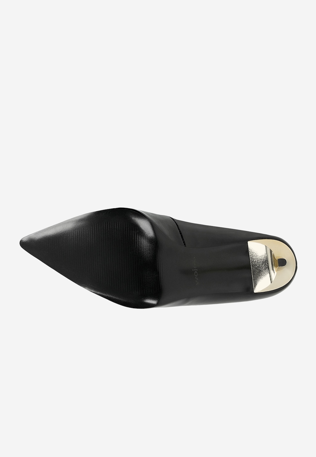 Czarne lakierowane czółenka damskie na złotym obcasie 35178-31 Widok 5