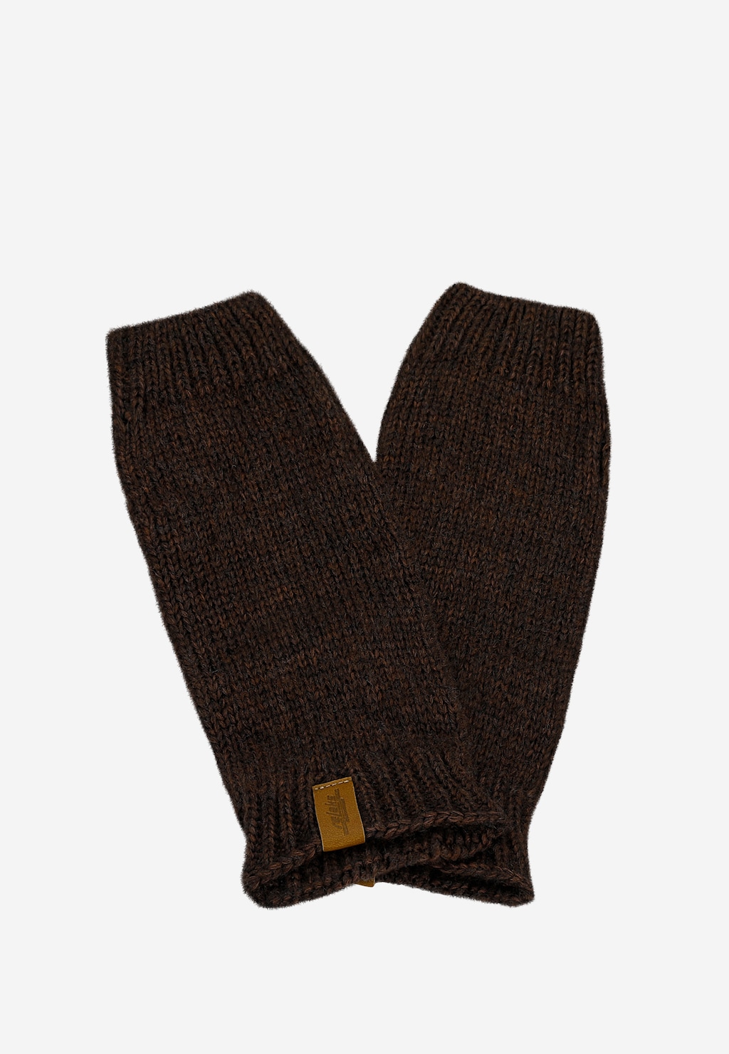 Brązowe czekoladowe mitenki damskie RELAKS z wełną merino i bawełną R95006-82 Widok 1