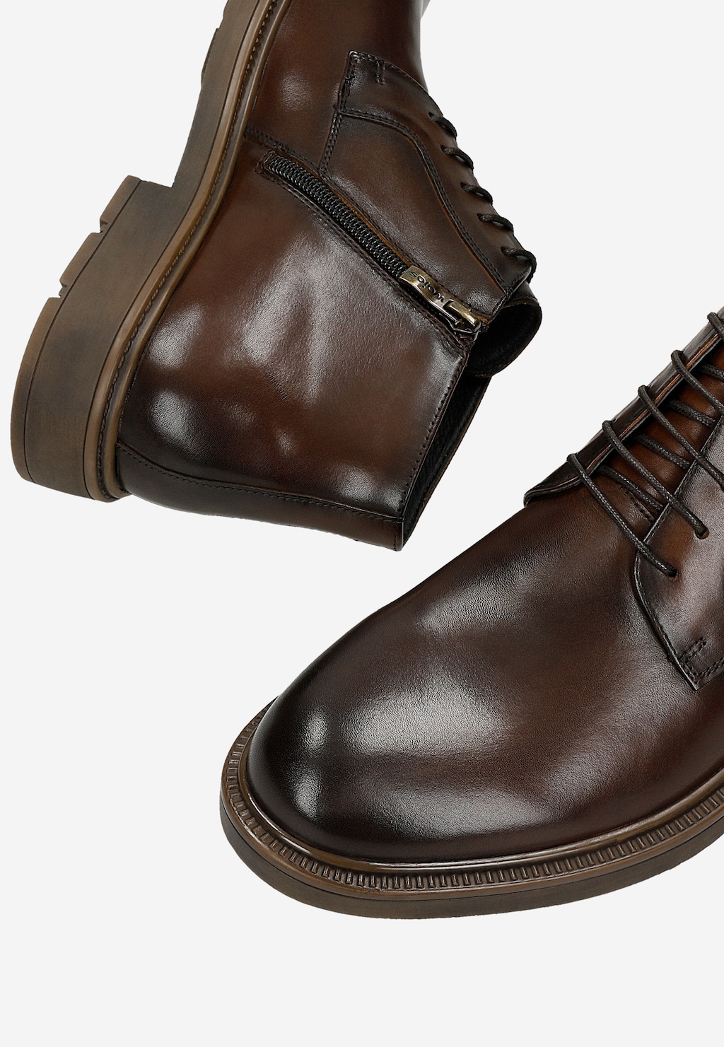 Hnedé pánske kotníkové topánky z lícovej kože 24130-52 Widok 6