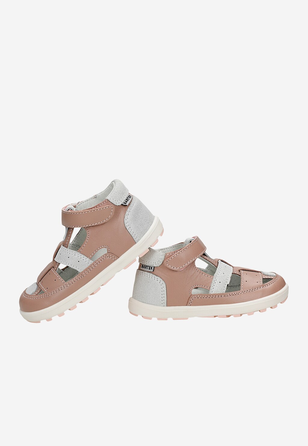 Różowe skórzane trzewiki wycięte dla dziewczynki BARTEK 011694-003 II Widok 6
