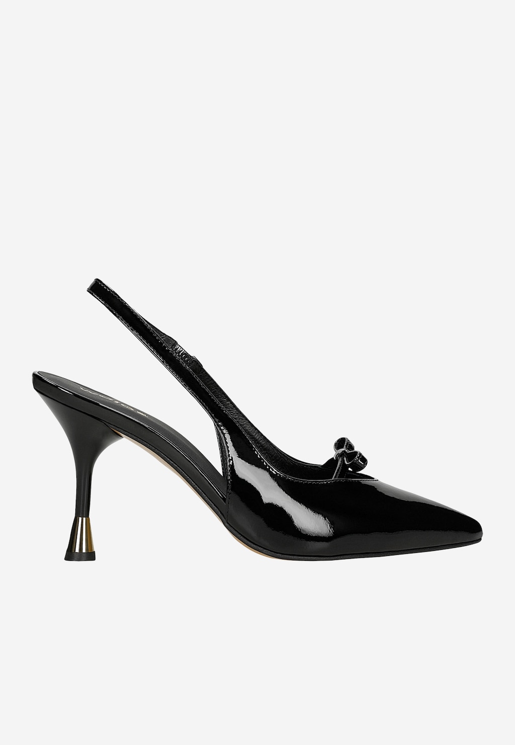 Czarne lakierowane czółenka z kokardką 35184-31 Widok 1