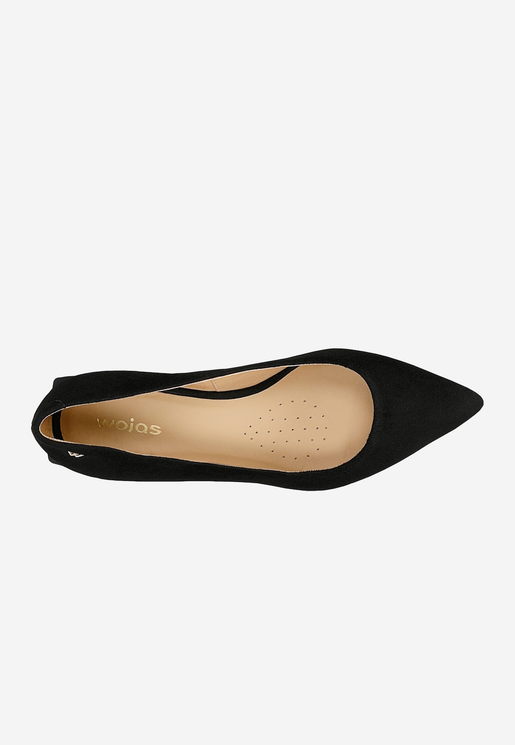 Czarne welurowe baleriny na obcasie 44070-61 Widok 4