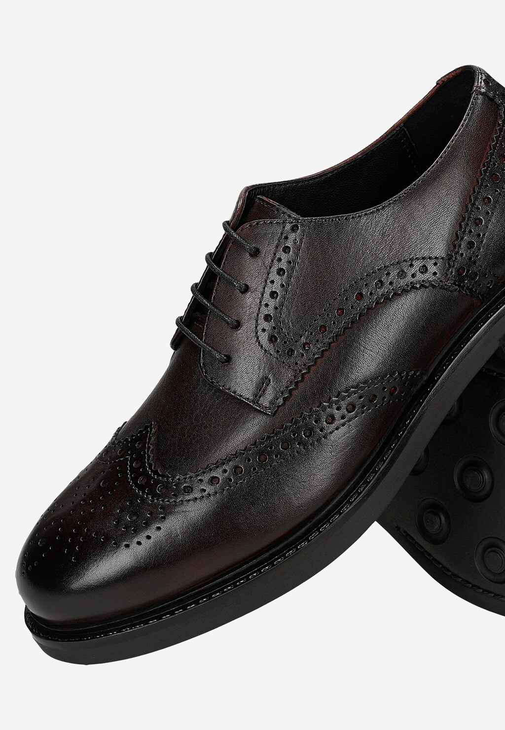 Bordó pánské brogy z lícové kůže 10278-55 Widok 6