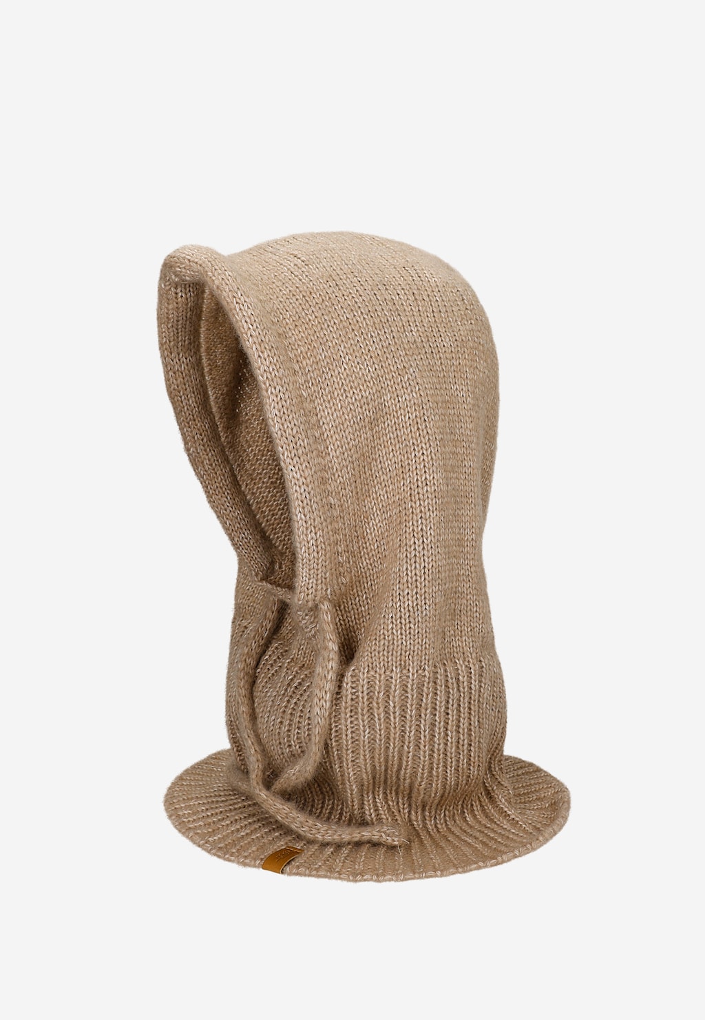 Béžová nákrčník s kapucí z merino vlny RELAKS R96036-83 Widok 4