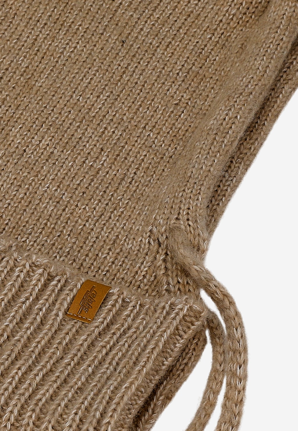 Béžová nákrčník s kapucí z merino vlny RELAKS R96036-83 Widok 5