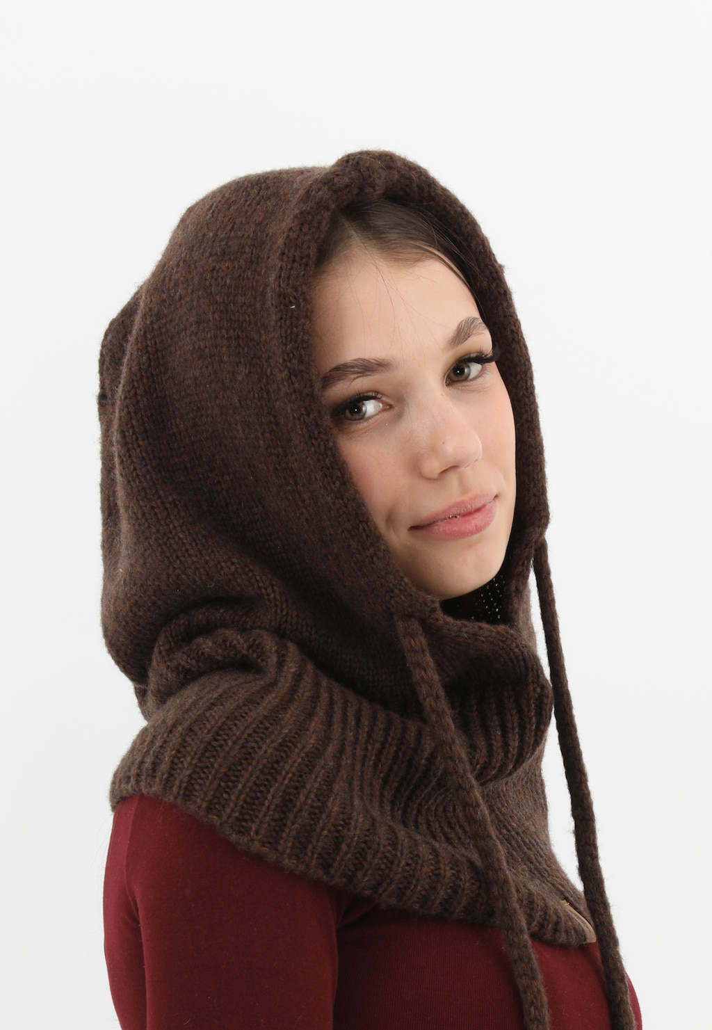 Hnědá čokoládová kukla RELAKS z merino vlny R96036-82 Widok 3