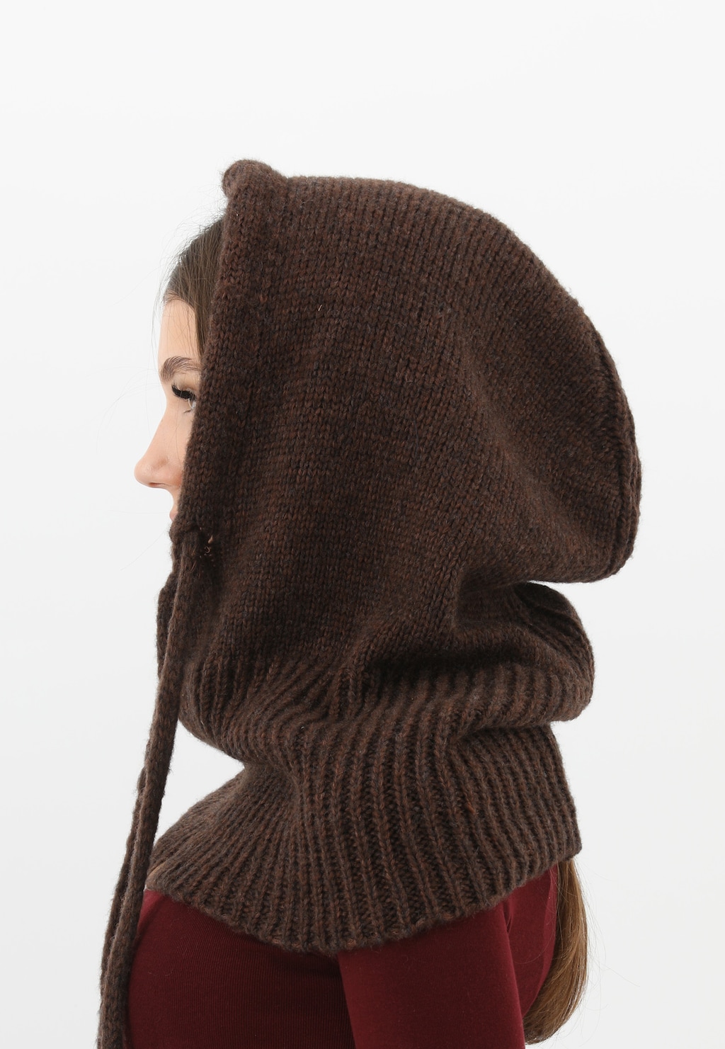 Hnědá čokoládová kukla RELAKS z merino vlny R96036-82 Widok 4