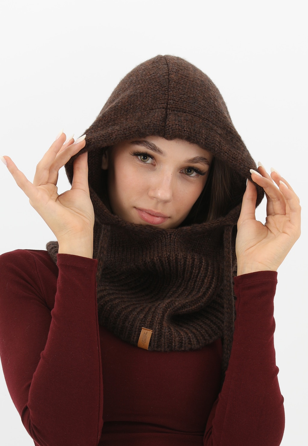 Hnědá čokoládová kukla RELAKS z merino vlny R96036-82 Widok 1