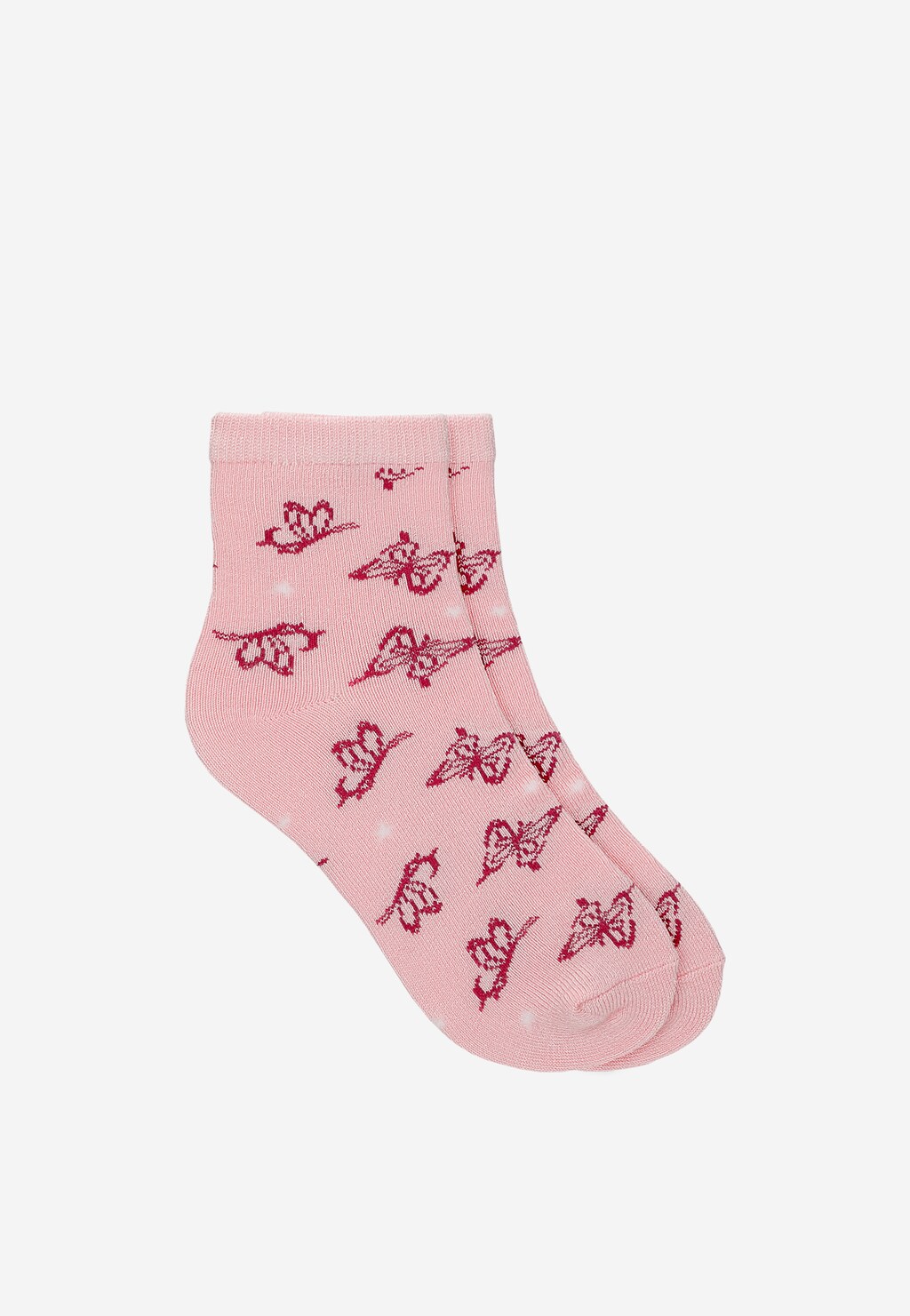 Różowo-szare skarpety dziewczęce w motyle 3-pak BARTEK 85710-45 Widok 2