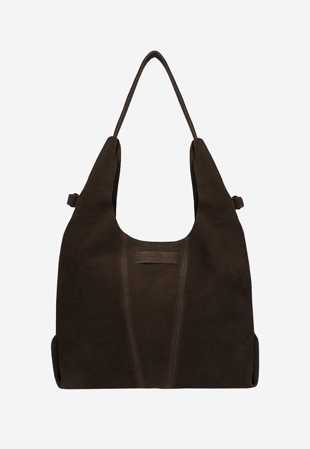 Duża czekoladowa torebka damska z dwoiny welurowej 80446-72 Widok 1