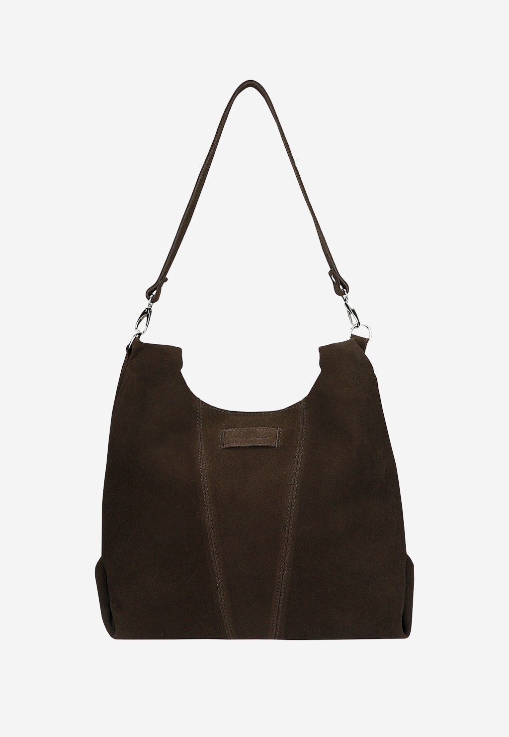 Duża czekoladowa torebka damska z dwoiny welurowej 80446-72 Widok 4