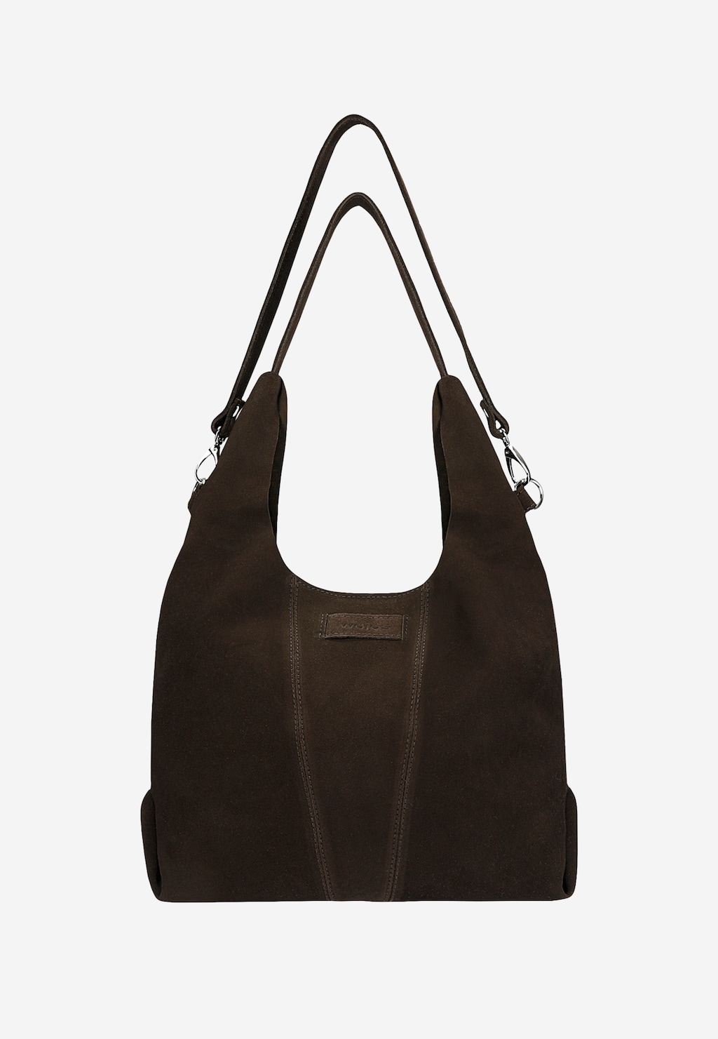 Duża czekoladowa torebka damska z dwoiny welurowej 80446-72 Widok 5