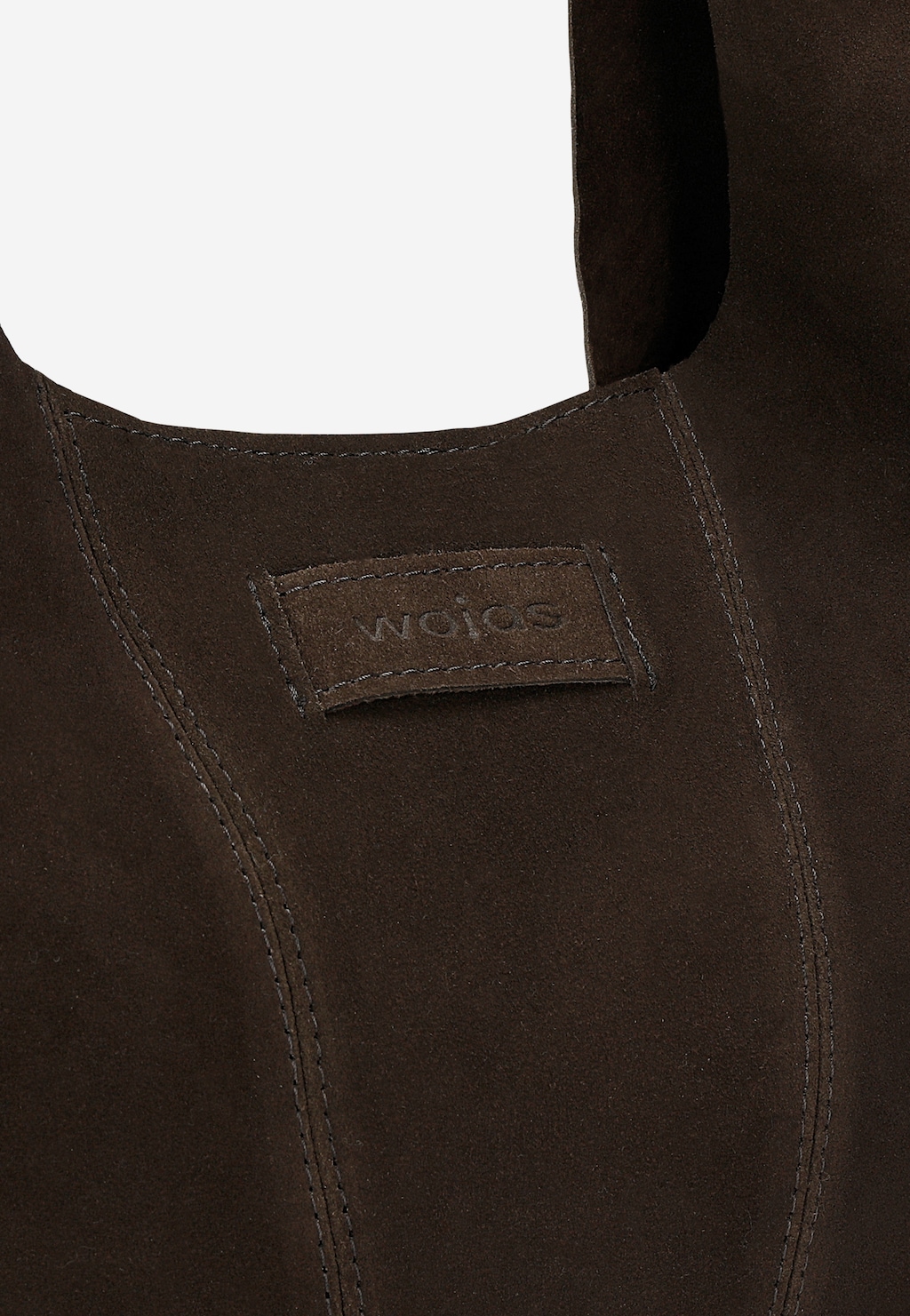 Duża czekoladowa torebka damska z dwoiny welurowej 80446-72 Widok 8