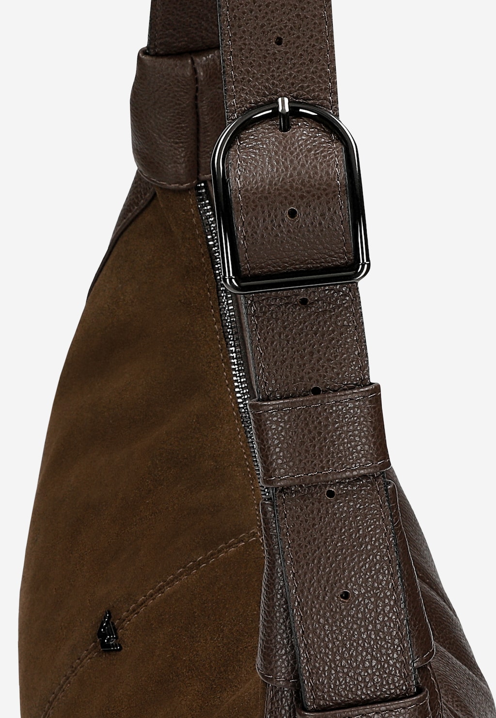 Duża czekoladowa torebka damska z łączonych skór 80453-72 Widok 6