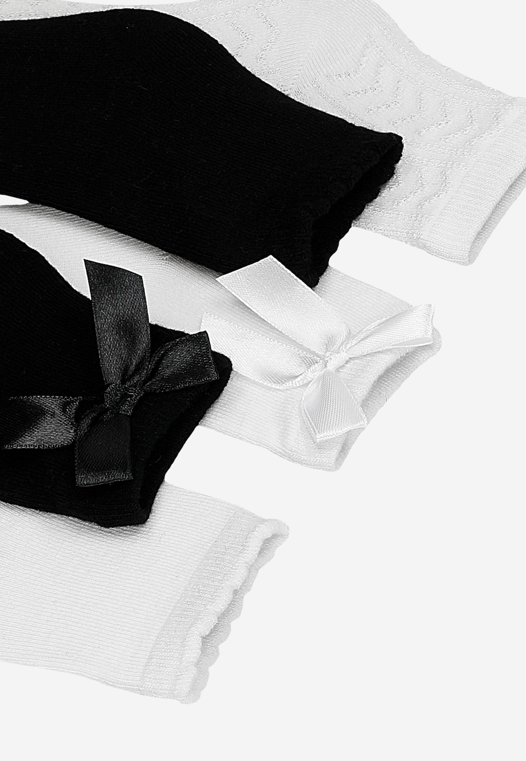 Bambusowe skarpetki dla dziewczynki z kokardkami i subtelnymi zdobieniami - 5-pak Widok 8