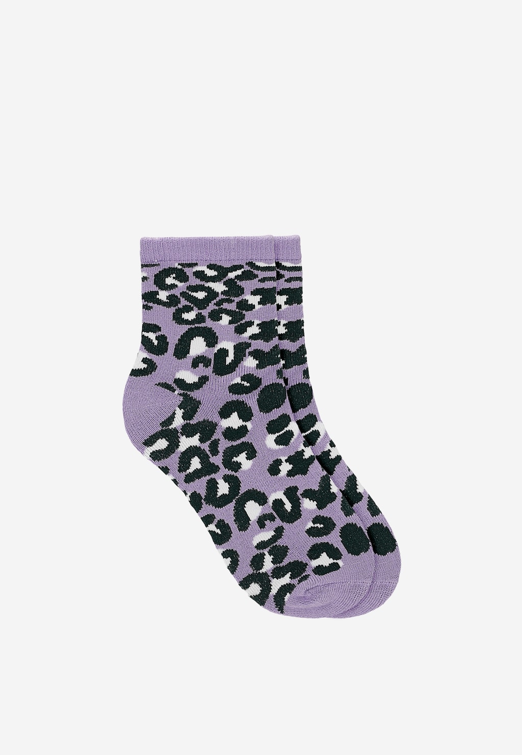 5-pak fioletowo-białych skarpet dziewczęcych w panterkę BARTEK 85708-46 Widok 6