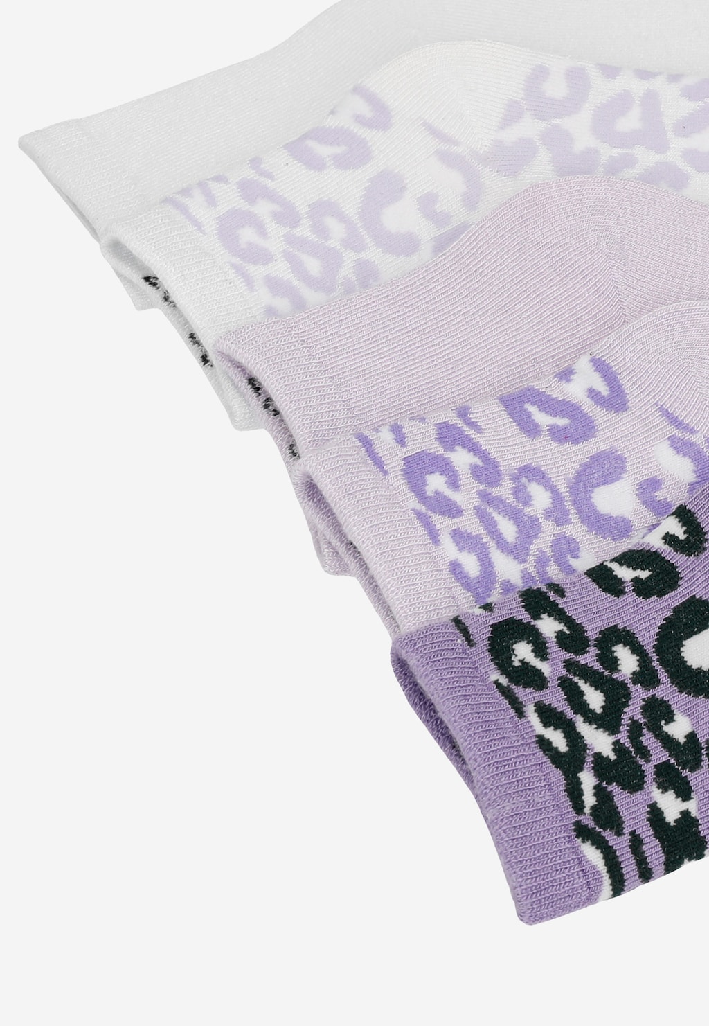 5-pak fioletowo-białych skarpet dziewczęcych w panterkę BARTEK 85708-46 Widok 7
