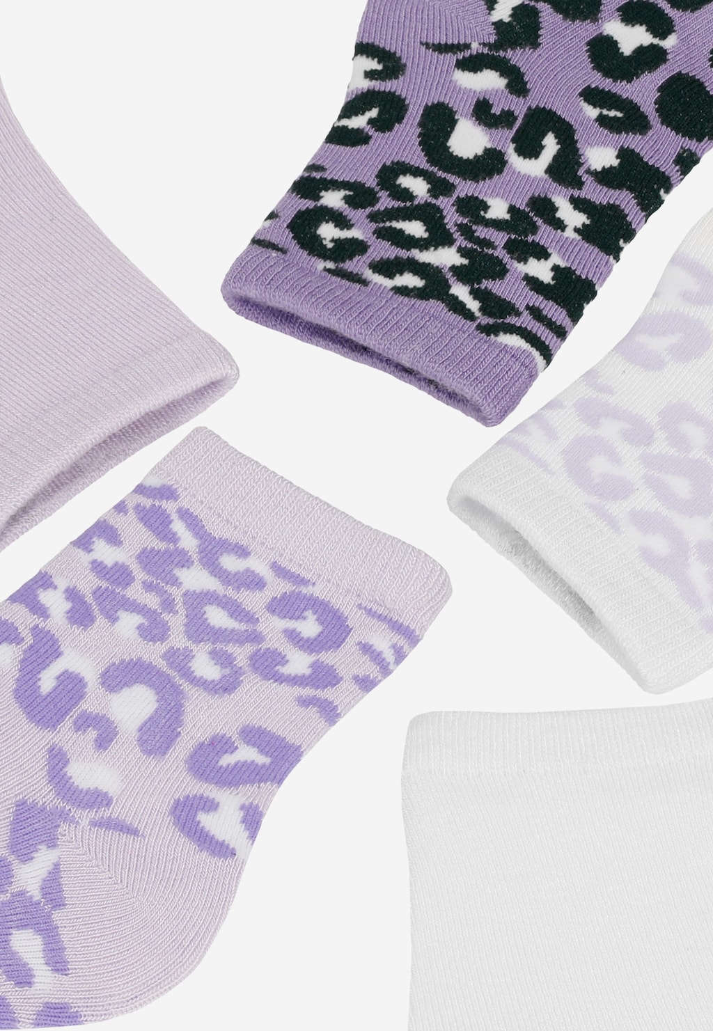 5-pak fioletowo-białych skarpet dziewczęcych w panterkę BARTEK 85708-46 Widok 8