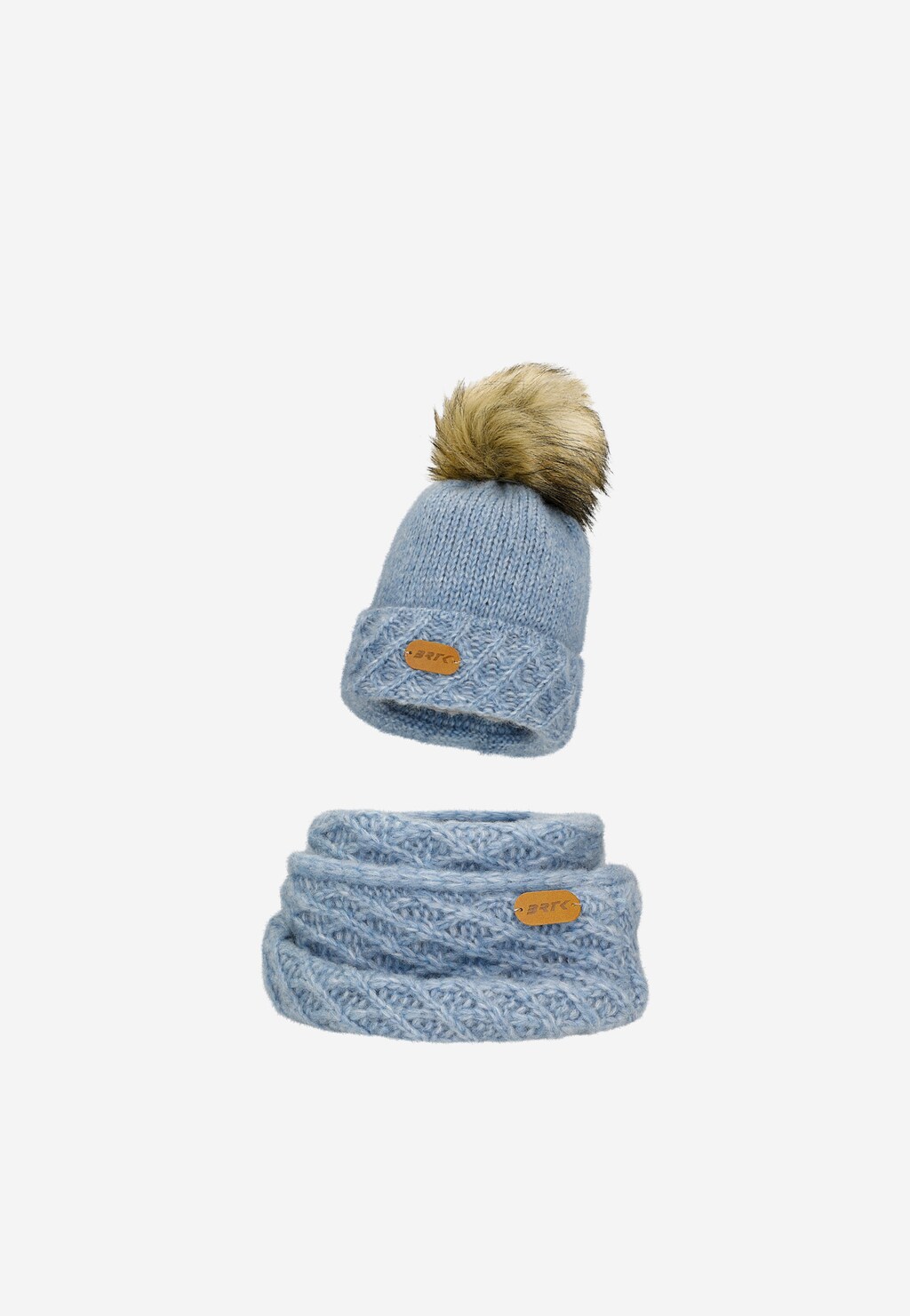 Modrá sada čepice + nákrčník BARTEK 85602-86 z merino vlny Widok 1