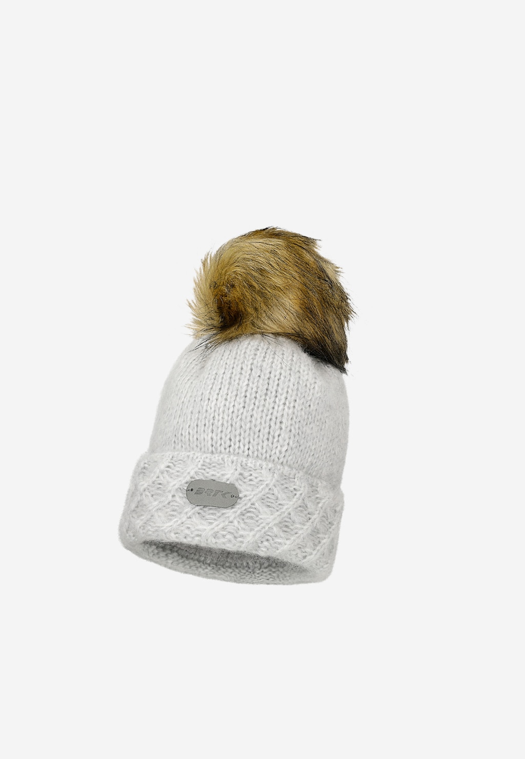 Szary zestaw BARTEK z wełną merino 85602-80 czapka z puchatym pomponem + komin Widok 2