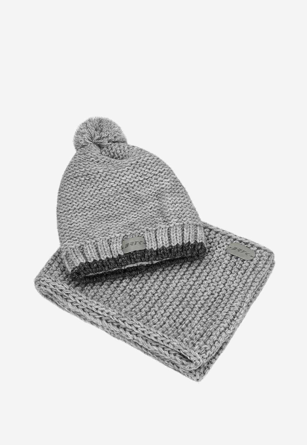 Sivý detský set BARTEK čiapka s reflexným brmbolcom + nákrčník 8560580 Widok 5