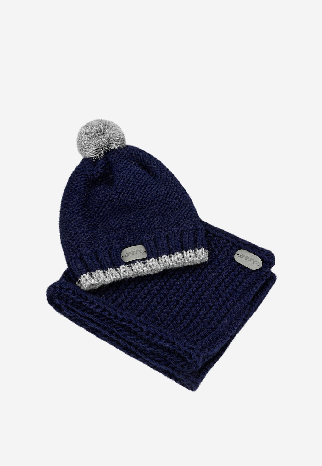 Zestaw BARTEK 85605-86 granatowa czapka z odblaskowym pomponem i komin Widok 4