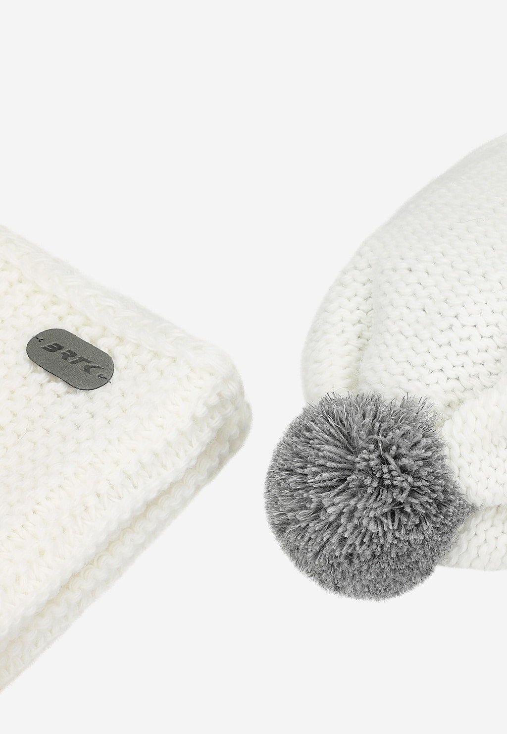 Biały zestaw BARTEK 85605-89 czapka z odblaskowym pomponem i komin Widok 5