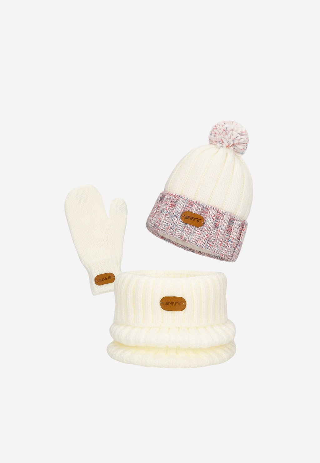 Bielo-farebný set čiapka + šál + rukavice BARTEK 85600-19 Widok 1