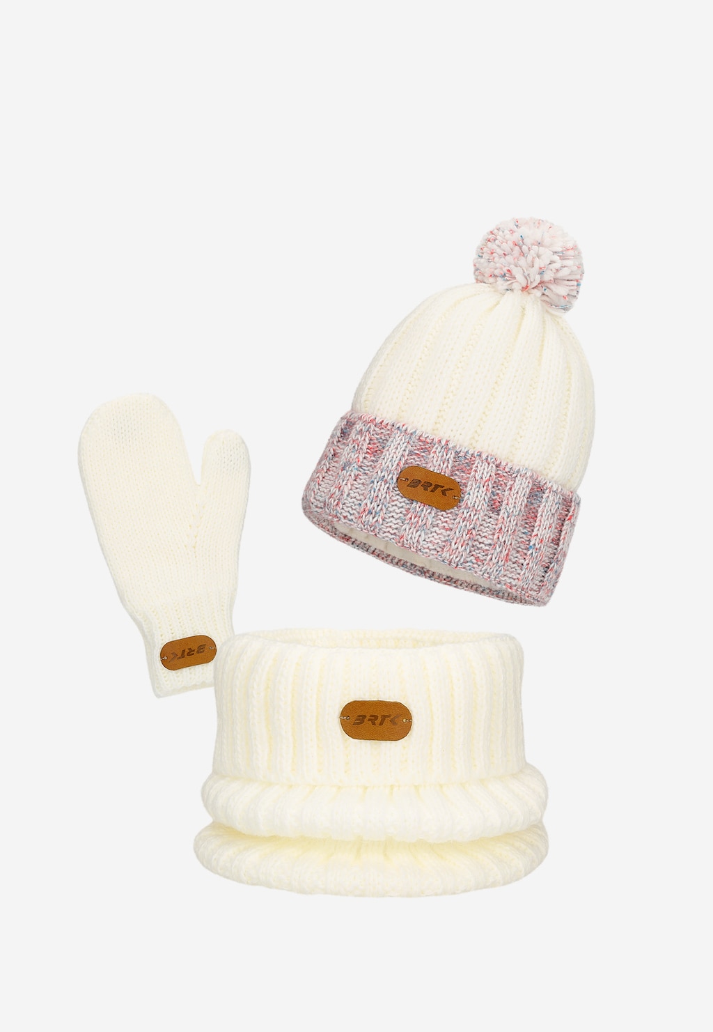 Bielo-farebný set čiapka + šál + rukavice BARTEK 85600-19 Widok 2